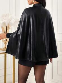 SHEIN Lady Áo choàng cape thời trang công sở nữ - màu đen - Xem 2