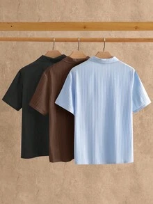 HIMLAND 3件組夏季男士極簡冰絲觸感短袖 Polo 衫 - 彩色 - 查看 2