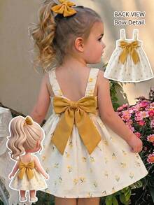 LMoss Kids LMoss  Baby Girls Dresses Holiday Vacation Pastel Yellow Cute - Multicolor - View 5