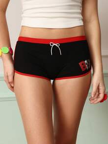 Chillnights Betty Boop x SHEIN 1pc Betty Print Bow Women's Sports Briefs - Black - View 4