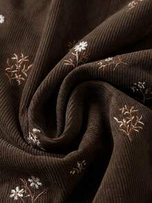 Modelyn Women's Daisy Embroidered Pocket Straight Leg Suit Pants - Coffee Brown - View 3