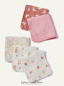 Cozy Pixies 5 Packs Of Mixed-Color Cotton Wrinkled Cloth, Baby Bib, Saliva Towel, Light, Comfortable And Soft, Suitable For Newborns, Suitable For All Seasons - Multicolor - View 8