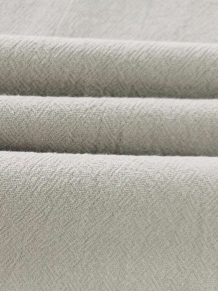 Chillumni Pantalones rectos de cintura con cordón, unicolor, holgados, para otoño - Gris Claro - Añade 4