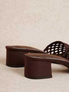 Rosivie Sandale plate casual pentru femei, stil boem, cu design cu cataramă, pantofi de vară - țesut maro - Vizualizare 5