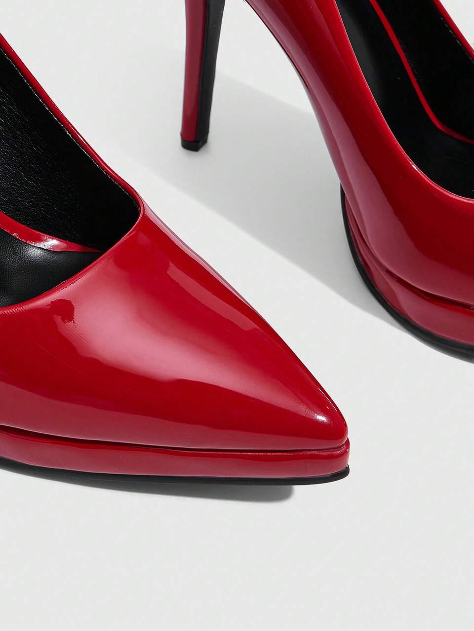 CUCCOO SZL Women's Red Pointed Toe Thick Sole Stiletto High Heels For Party And Evening Dress