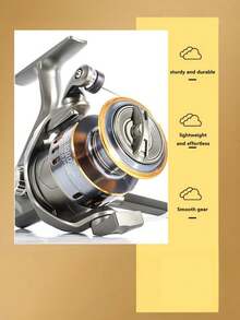 Carretilha de Pesca Giratória, Carretel de Metal, Relação de Engrenagem 5.2:1/4.7:1, 13 Rolamentos de Esfera, Adequada para Pesca de Carpa, Modelo He500-7000, Carretel de Metal, Equipamento de Pesca em Água Salgada - Preto - Visão 5