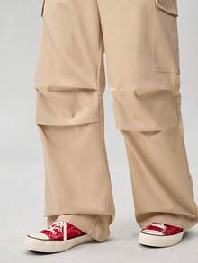 Herren Khaki Cargo-Hose mit Mehreren Taschen, Cargo-Hose, Weite Hose, Streetwear, Weite, Vielseitige Doppelt Gefaltete Verstellbare Gerade Bein Lässige Hose Herren Cargo-Hose Herren Cargohose Utility-Hose Khaki Cargo-Hose Herren Cargo-Hose - Khaki - Übersicht 7