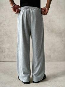 PAVTROS Men's Casual Sweatpants With Pocket And Drawstring Waist For Daily Wear - Light Grey - View 2