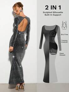 Nuvra Backless Fashion Long Dress For Women - Black - View 3