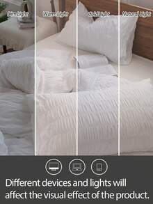 Cirelle 2/3件組泡泡聚酯纖維床上用品套組 | 1件被套 + 2件枕頭套，不含枕芯，四季透氣 - 白色 - 查看 9