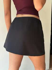 Siren Gaze Napoleon Style Black Skirt Everyday Holiday Autumn Elegant - Black - View 2