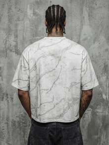 Manfinity ZONE917 Men Marble Print Short Sleeve Tee - Grey - View 7
