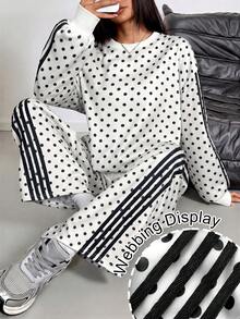 Aidyla Multi-Stripe Colorblock Streetwear Fashion Fleece Sweatshirt 2 Pieces Set - Multicolor - View 8