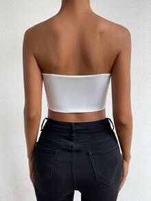 Allurite Top tubo corto unicolor - Blanco - Ver 3