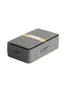 1pc Extra Wide Under The Bed Storage Box Large Capacity Flat Design Drawer Style Organizer For Clothes Blankets Seasonal Clothing Bed Frame Space Saving Household Closet Multipurpose Container - Dark Grey - View 16