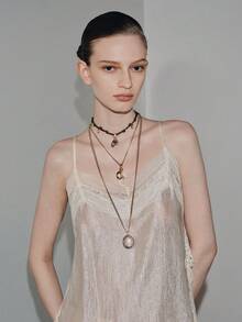 Noxbound Retro Contrasting Metal Round Brand Faux Pearl Multi-Layer Stacking Adjustable Leather Rope Necklace - Multicolor - View 7