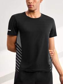 Driftmere 2 Pieces Men Sports Breathable Casual Short Sleeve T-Shirt And Shorts Set, Summer 2025 New Arrival' Black - Black - View 4