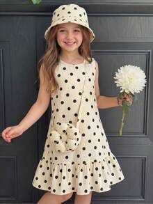 Emery Rose Kids Emery Rose Kids 女童度假休閒時尚洋裝，黃色與白色格紋雛菊圖案，無袖 - 彩色 - 查看 7