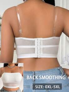 SHEIN Sujetador sin aros talla grande, 1 pieza - Blanco - Ver 2