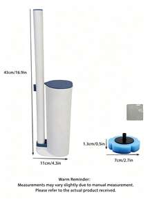 Sikat Toilet Baru dengan Kepala Pengganti yang Dapat Dilepas, Kepala Pengganti Kuning/Biru/Ungu, Dekorasi Kamar Mandi, Dekorasi Musim Gugur - Sikat toilet + kepala pengganti - View 2