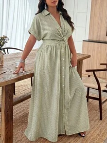 Weeklong 女款大尺碼春夏休閒度假收腰長洋裝 - 彩色 - 查看 1