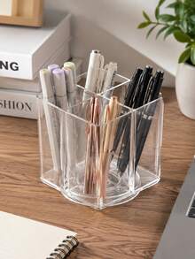 1pc Clear Drink Packet Organizer,Desktop Rotating Tea Bag Coffee Divided Storage Box,Reusable Storage Organizer For Coffee Station, Cabinet, Pantry, Countertop, Office, Kitchen,Cosmetic Box. - Transparent - View 5