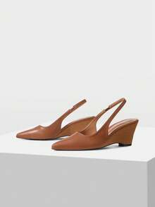 Mnmlis Women's Wedge Heel Platform Shoes - Brown - View 2