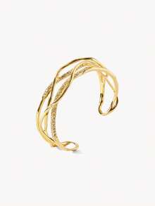 Opalesca Gold Geometric Double Wrap Ladies Bracelet - Gold - View 4