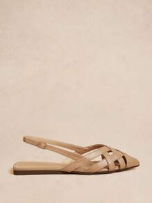 Rosivie Women's Woven Hollow Pointed Toe Fashion Versatile Flat Sandals - Apricot pink - View 2