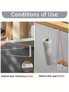 1 PC No Drill Wall Mounted Kitchen Paper Towel Storage Rack Multifunctional Holder For Kitchen Bathroom Cabinet Household Organizer Accessory - Multicolor - View 4