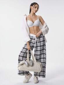Loungeista 1件装女士舒适无钢圈柔软棉质无缝文胸 - 淺灰色 - 查看 6