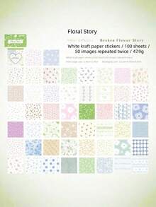 100sheets Sticky Note Stickers Bean Book Polka Dot Checkered Pattern Basic Pattern, Handmade Tent DIY Decoration Collage Stickers Book - Square - View 10