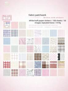 100sheets Sticky Note Stickers Bean Book Polka Dot Checkered Pattern Basic Pattern, Handmade Tent DIY Decoration Collage Stickers Book - Square - View 6