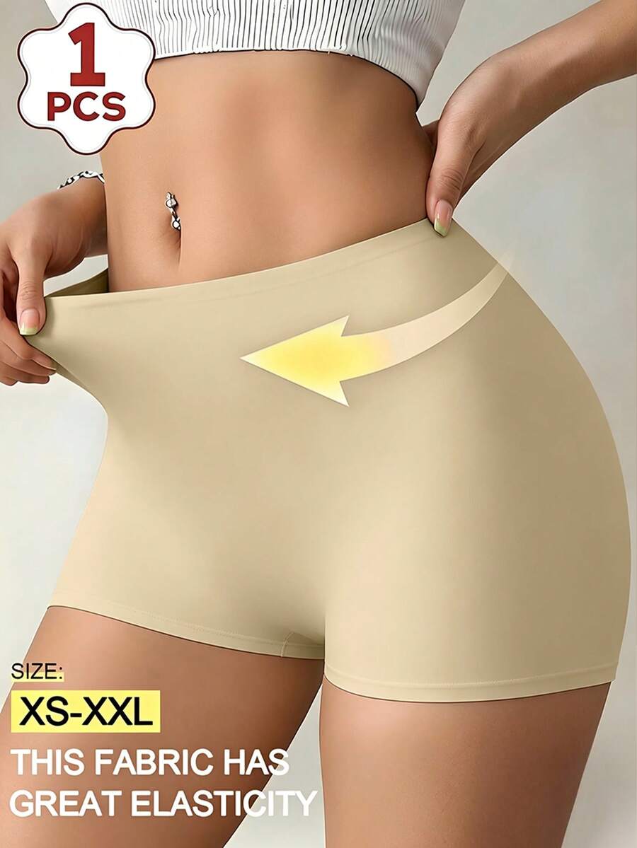 SHEIN 1件女款收腹塑形褲 - 卡其色 - 查看 1