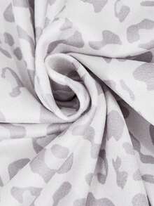 SHEIN 2件組青少年女孩時尚條紋套裝，短袖圓領寬鬆T恤搭配豹紋針織寬腿褲，適合派對、度假、校園、日常休閒穿著，春、夏、秋季 - 彩色 - 查看 6