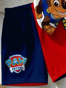 SHEIN | PAW Patrol 小男孩休閒簡約款，柔軟舒適，經典可愛卡通動畫圖案印花，可愛小狗圓領短袖T恤與短褲2件組，適合春夏季 - 彩色 - 查看 7