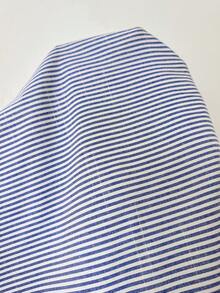 Weeklong Women's Off-Shoulder 3D Floral Striped Elegant Summer Plus Size Blouse - Blue and White - View 6