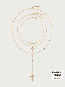 Glisma Women's Pendant Necklace,Premium/Old Money/Classy,Sexy/Vintage,For Mom/Women/Girl/Mother,Summer/Beach/Prom/Party,18K Gold-Plated,Layered/Gemstone/Beaded/Crystals - Yellow Gold - View 1
