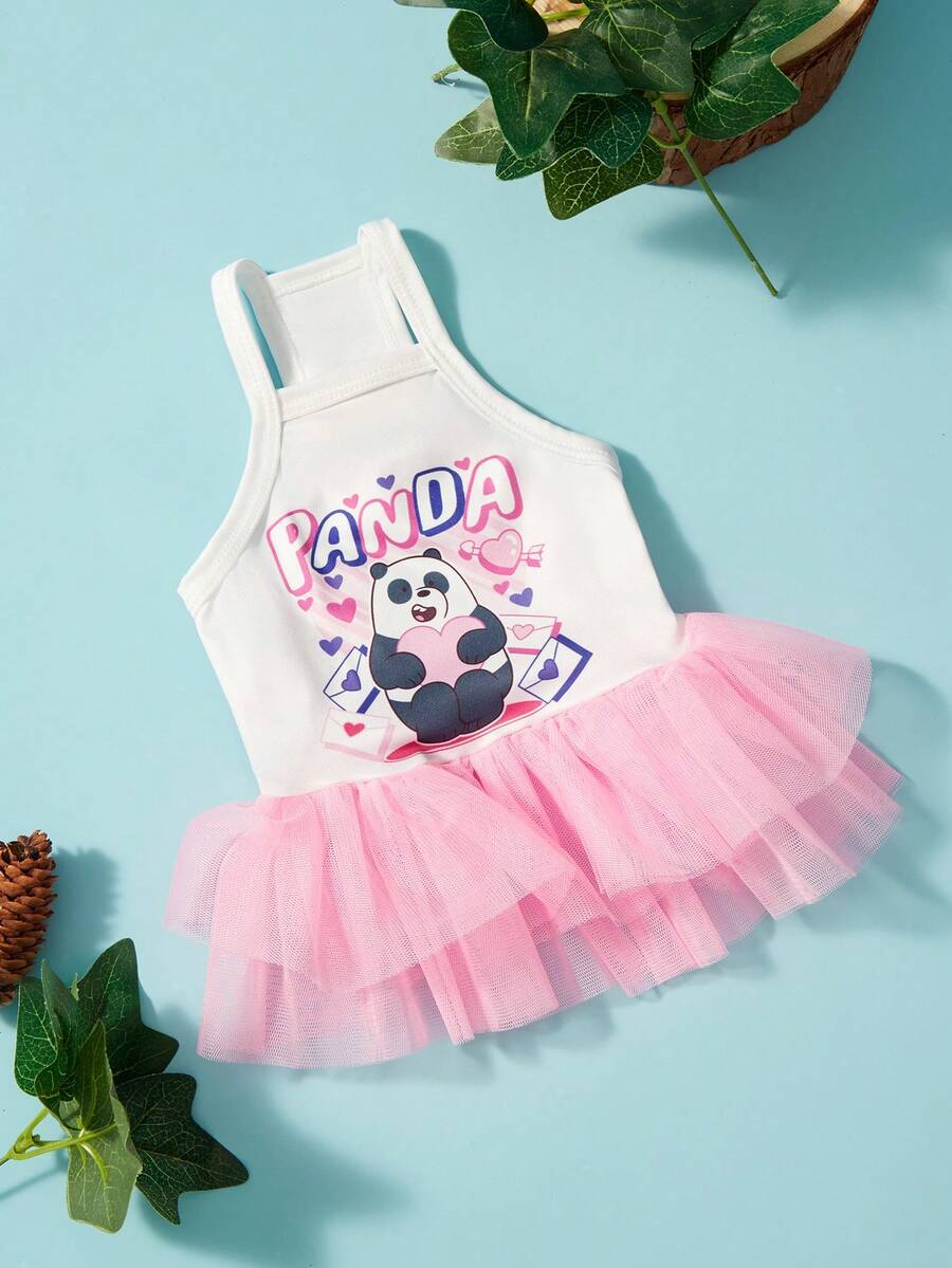 We Bare Bears X PETSIN 1件可愛小熊擁抱愛心信封寵物洋裝休閒風無袖柔軟透氣防毛寵物衣服 - 彩色 - 查看 1