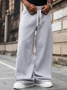 Major Grit Men's Drawstring Waist Casual Versatile Daily Wear Sweatpants - Light Grey - View 5