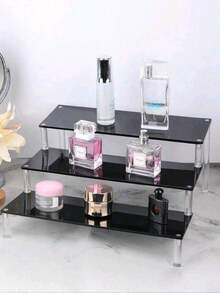 1 Kệ đựng mỹ phẩm acrylic nhiều tầng màu đen, dung tích lớn, giá trưng bày lưu trữ nước hoa và đồ trang điểm cho sản phẩm chăm sóc da & làm đẹp, trang trí bàn để phòng ngủ phòng tắm phòng khách, giá đỡ phụ kiện bàn trang điểm di động tại nhà - Nhiều màu - Xem 9
