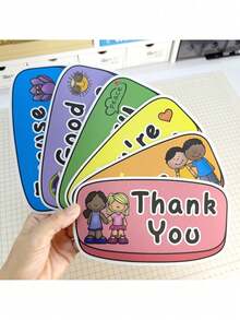 1pc Classroom Word Wall Decor, Teacher's English Corner Polite Expression Learning Cards, Hanging Flags Corner Polite Expression Learning Cards, Hanging Fla…For Students To Learn Vocabulary - A - View 3