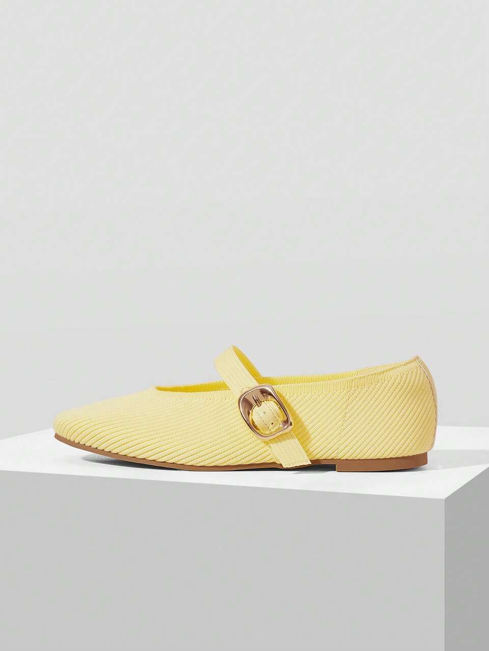 WOMEN SQUARE TOE BUCKLE STRAP FLATS FOR CHRISTMAS