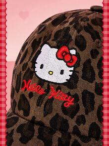 HELLO KITTY AND FRIENDS | SHEIN 1pc,Leopard Print Baseball Cap For Women, Cute Embroidered Adjustable Hat, Casual Streetwear Cap - leopard print - View 2