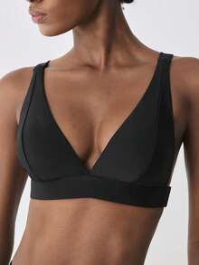 YARNWELL Women's Adjustable Strap Triangle Cup Swim Top - Black - View 5