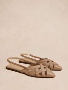 Rosivie Women's Woven Hollow Pointed Toe Fashion Versatile Flat Sandals - Apricot pink - View 6