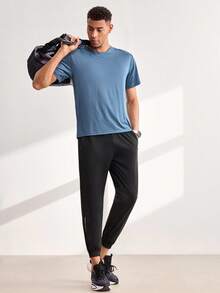 Driftmere Men's Sports Pants, Quick-Dry Outdoor Casual Drawstring Sweatpants, Elastic Waist Black Spring Fall - Black - View 7