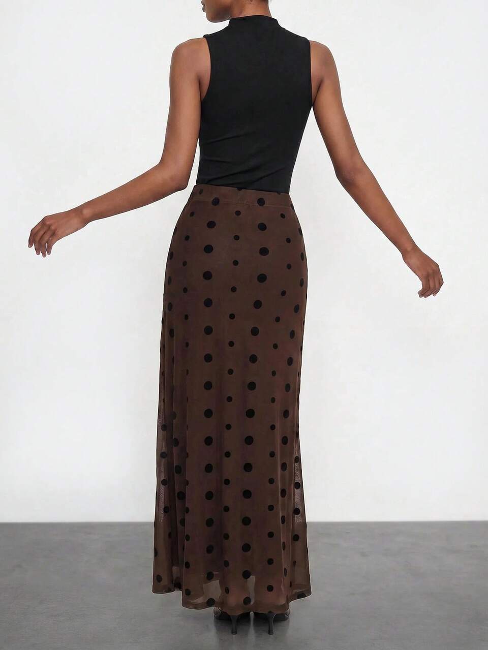 SHEIN Maija Women's Polka Dot Print High Waist Fashion Skirt
