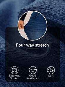 Flexra Plus Size Women's Casual Slim Fit Denim Shorts Trail Ride Navy Blue Summer - Dark Wash - View 8