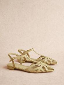 Rosivie Women's Casual Buckle Design Flat Sandals For Daily Wear Summer Shoes - Khaki - View 3